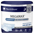 White Medium Adult Diapers with Tabs, 10 Count C1850