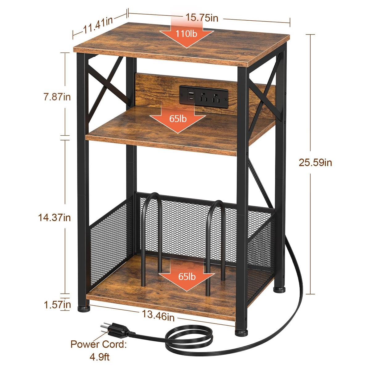 Record Player Stand with Charging Station N748446