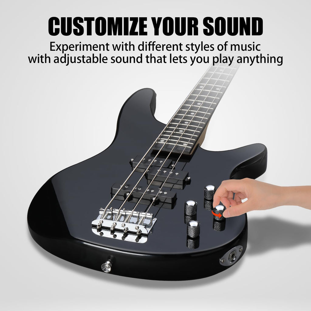 Electric Bass Guitar 4 String Kit Black R906704