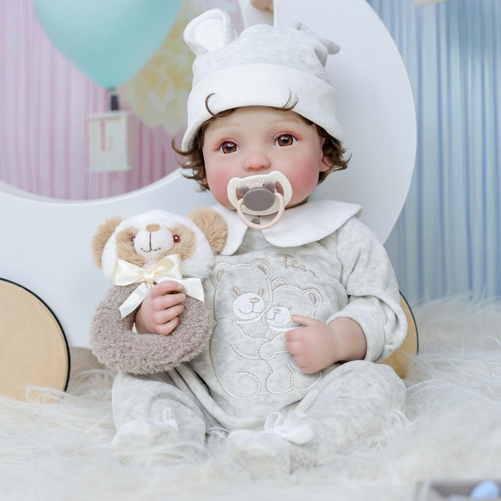 20-Inch Realistic Reborn Baby Doll with Hand-Rooted Hair X508