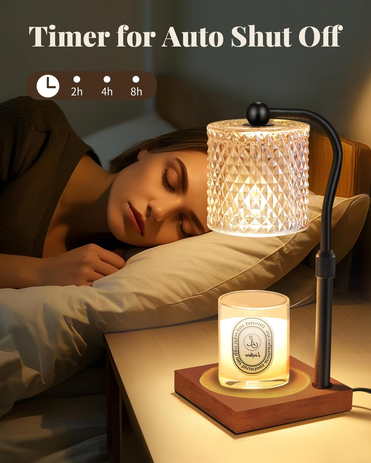 2 Pack Candle Warmer Lamp with Timer Dimmer Adjustable Height D778256