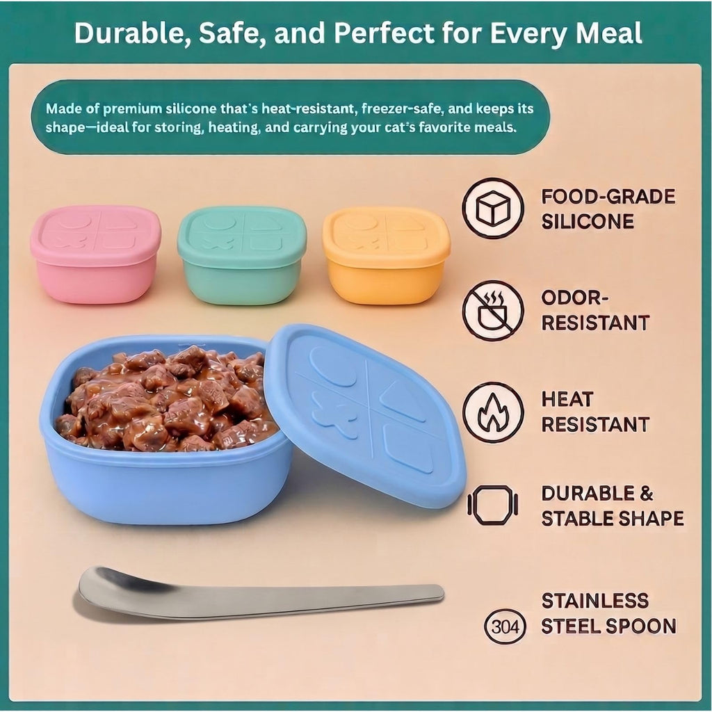 Airtight Pet Wet Food Storage Containers with Lids 4-Pack 12oz Z737454