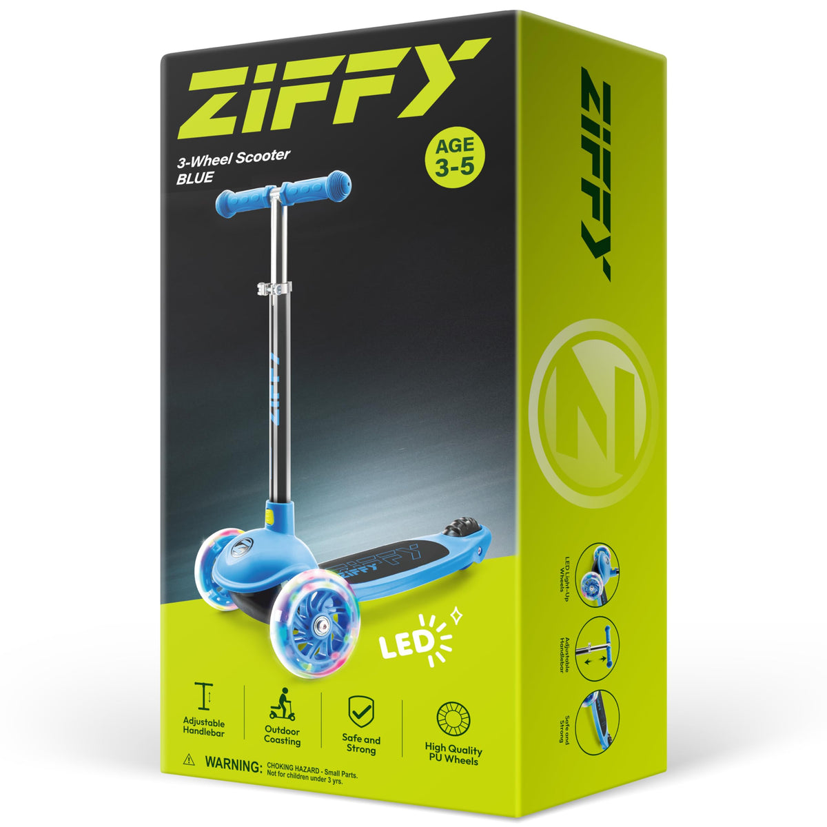 Multicolor 3 Wheel Scooter with LED Light-Up Wheels H275715