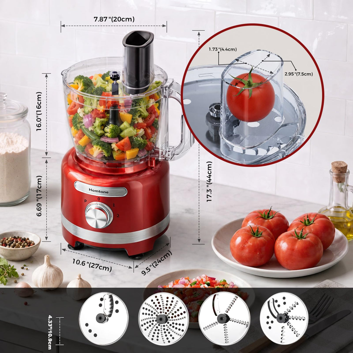 16 Cup Red Food Processor B1817