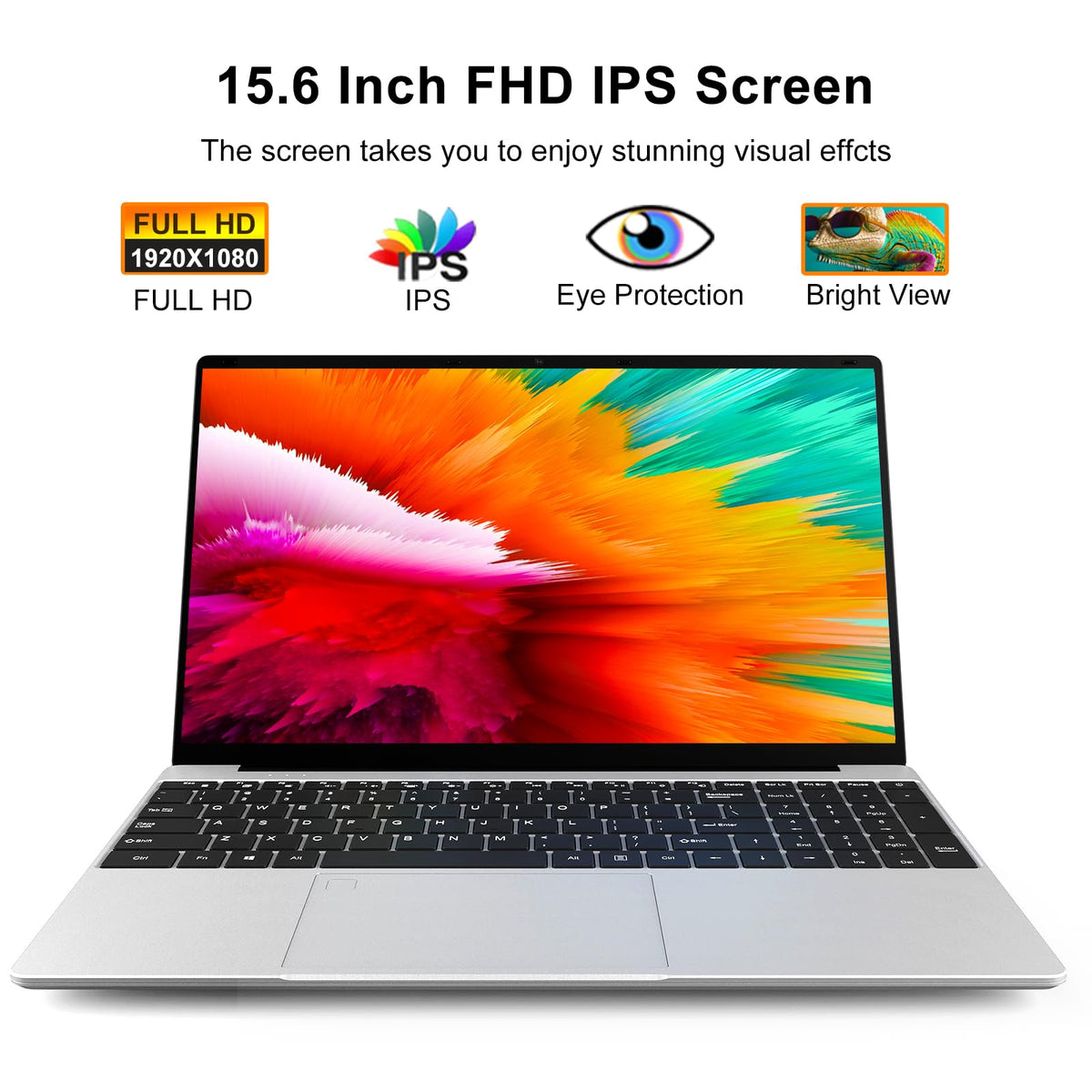 15.6 Inch Laptop 8GB RAM 512GB SSD 1080P FHD IPS O7376