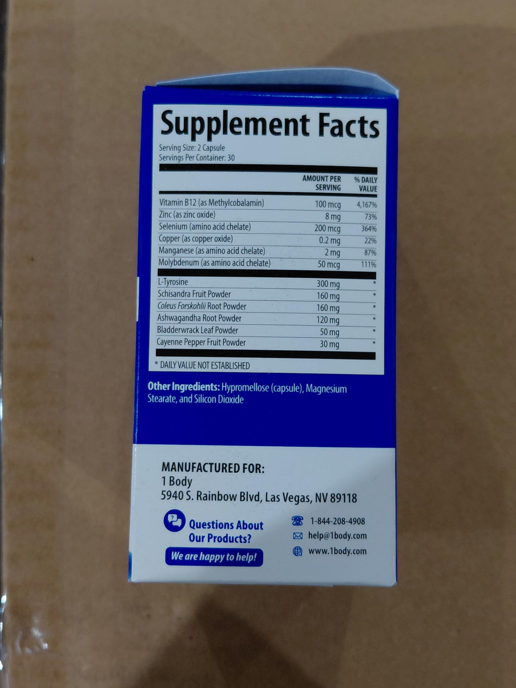 60 Vegan Thyroid Support Capsules F841