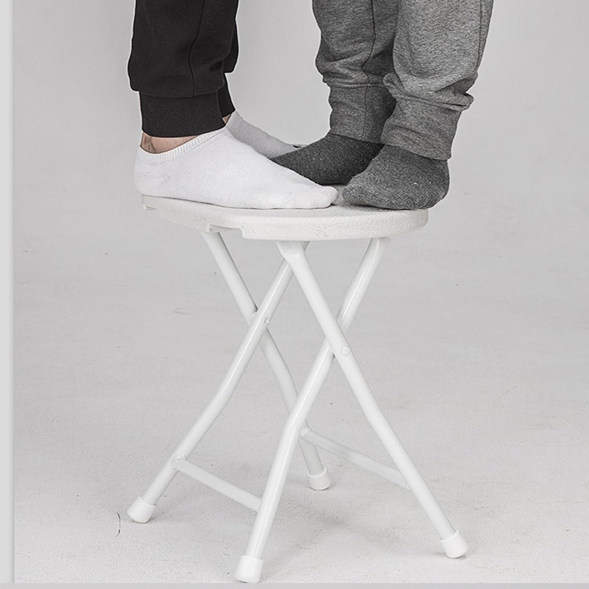 18 inch Portable Folding Plastic Stool with Steel Frame L924