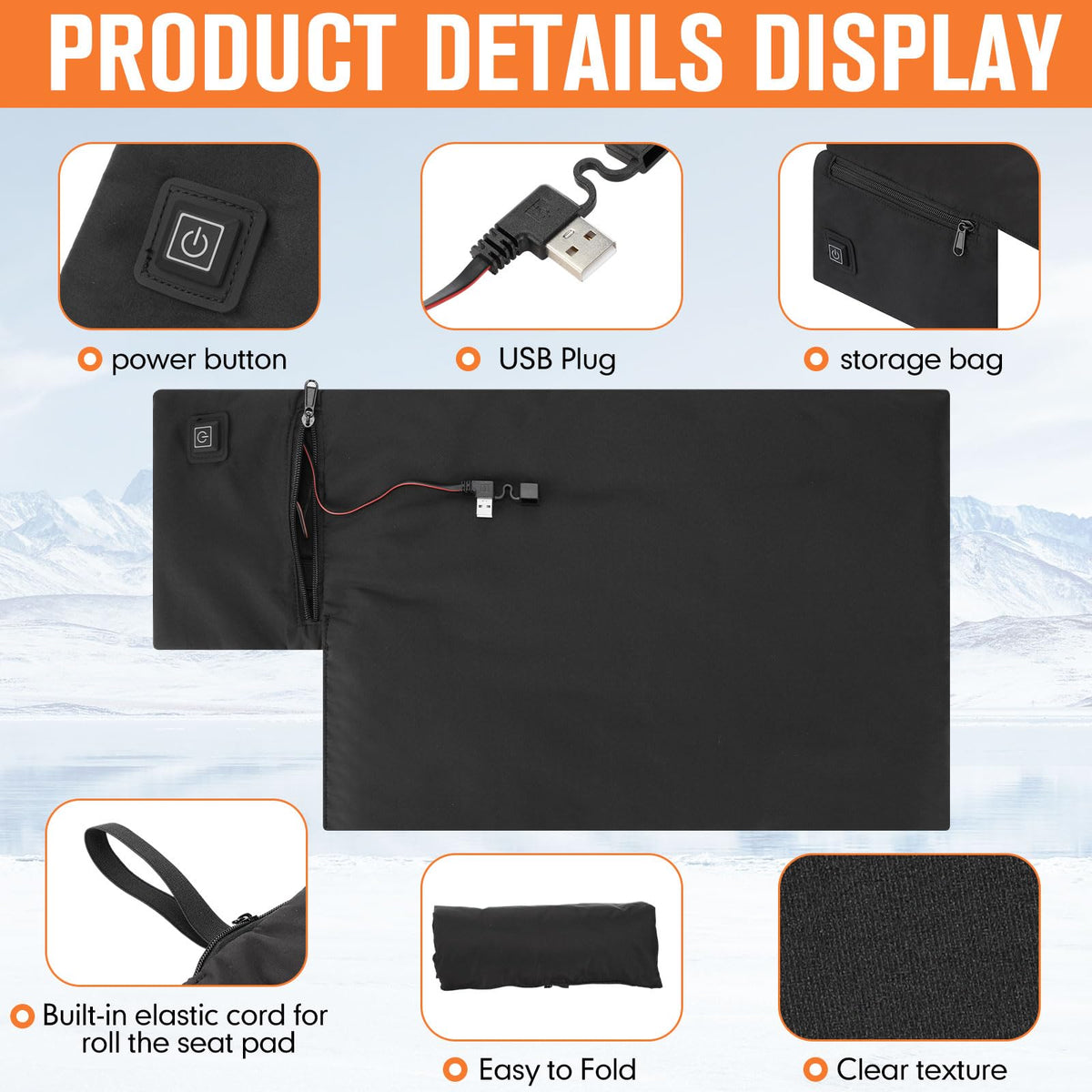 2 Pack Heated Stadium Seat Cushion W15902