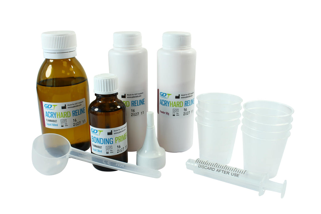 Hard Denture Reline Kit, Acrylic-Based, Self-Curing, Translucent Pink T761