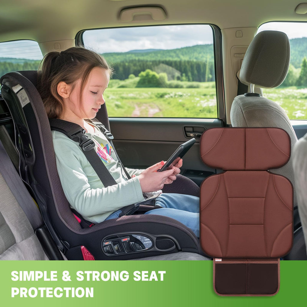 Car Seat Protector with 2 Storage Pockets, Black V3562