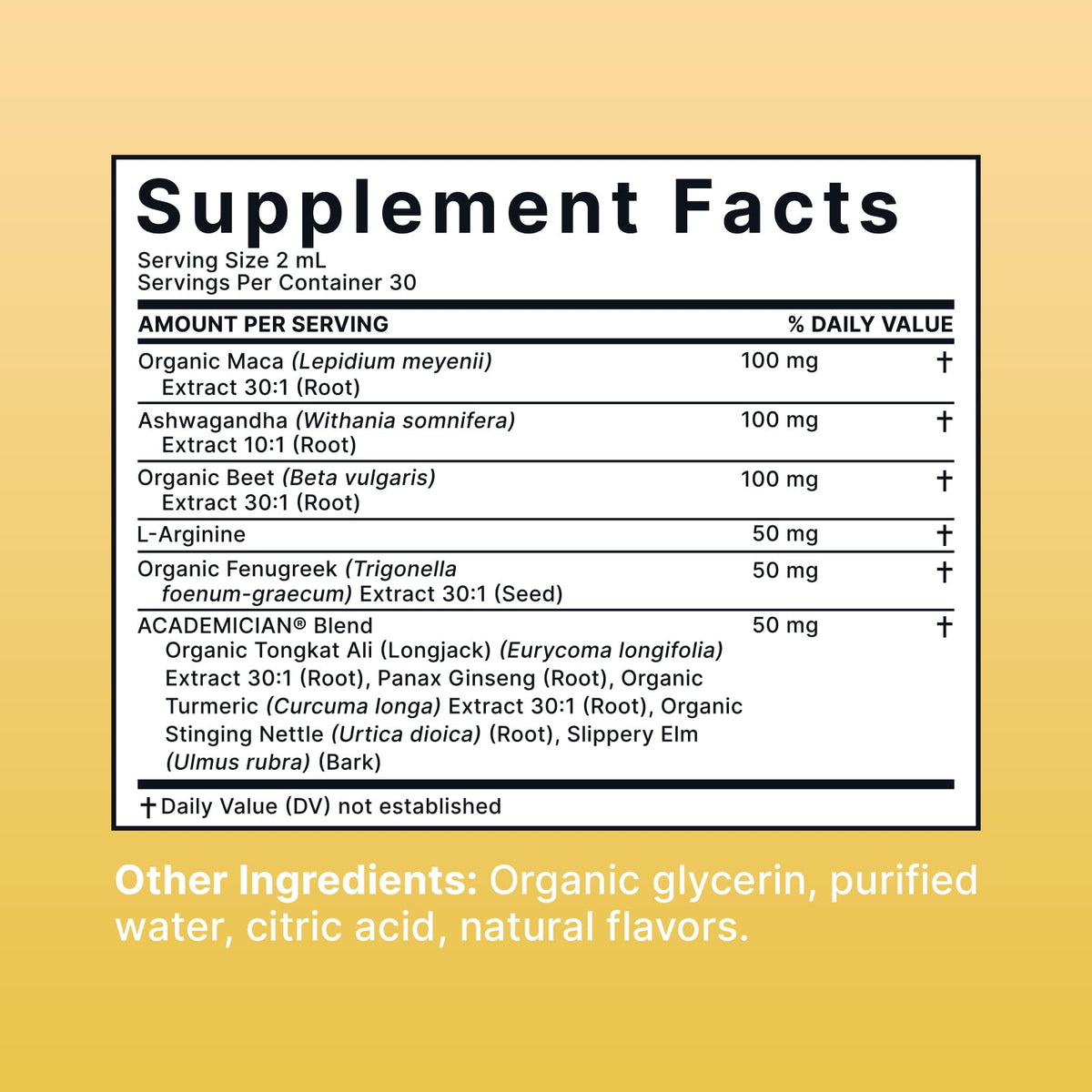 Ashwagandha MACA L Arginine Beet Root Fenugreek Liquid 60ML Y5965