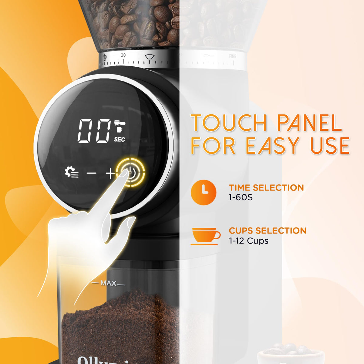 Conical Burr Electric Coffee Grinder with 30 Settings V765