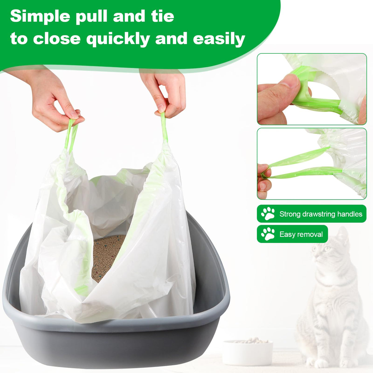 100 PCS Jumbo Cat Litter Box Liners 36"x19" M77262