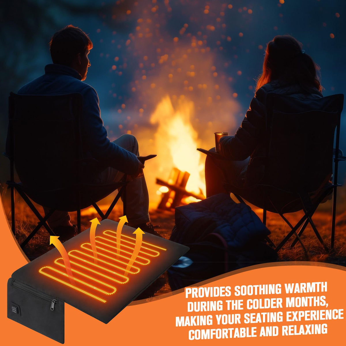2 Pack Heated Stadium Seat Cushion W15902
