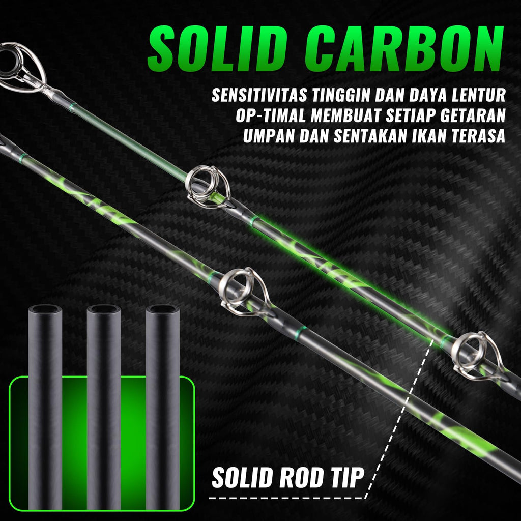 Carbon Fishing Rod with Solid Tip D424