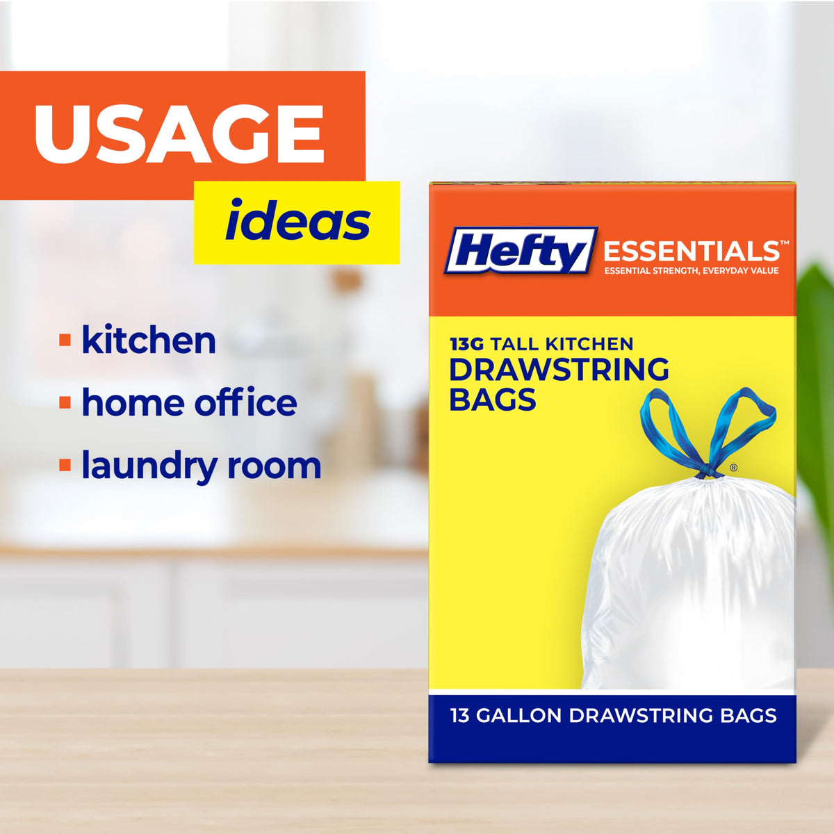 13 Gallon White Unscented Trash Bags 45ct A557299