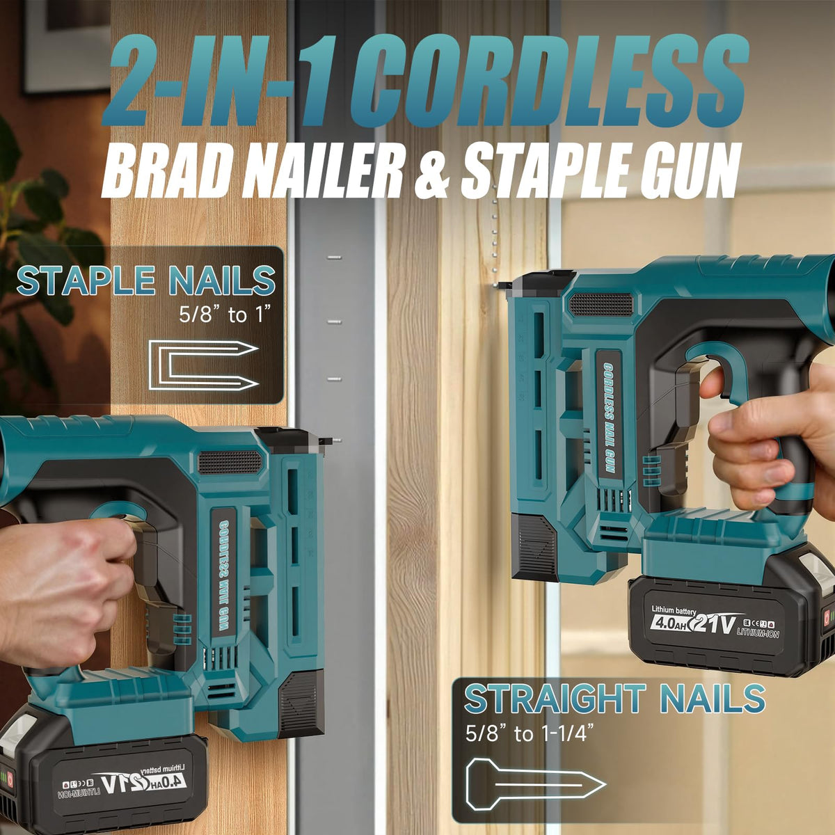 18 Gauge 2 in 1 Cordless Brad Nailer & Staple Gun N484262