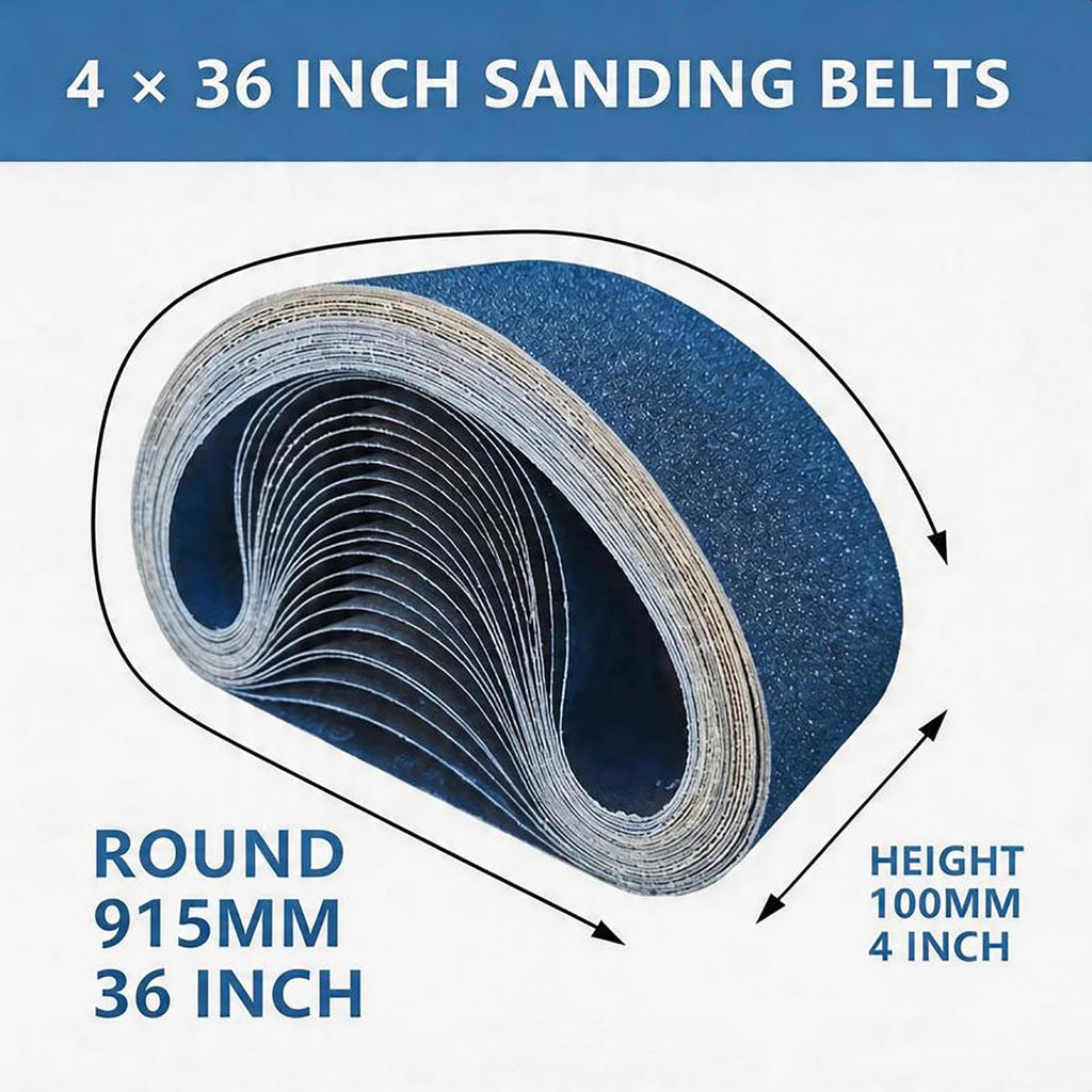 4" x 36" Zirconia Sanding Belts, 15Pcs Assorted Grits C7857
