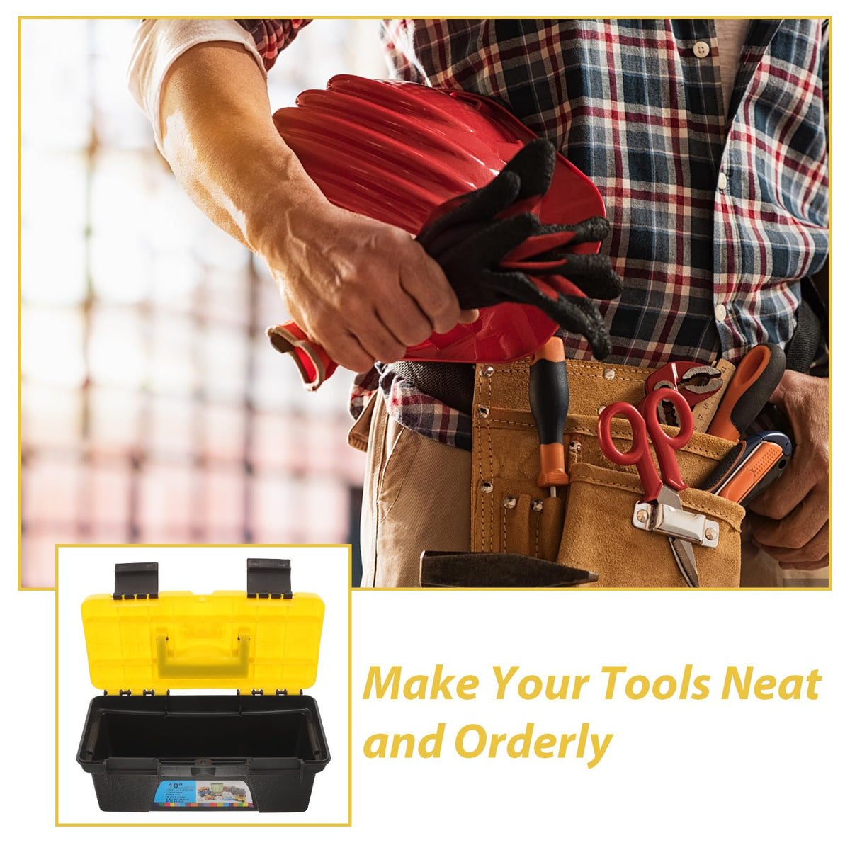 10 Inch Tool Box Organizer Hard Carrying Case T2345