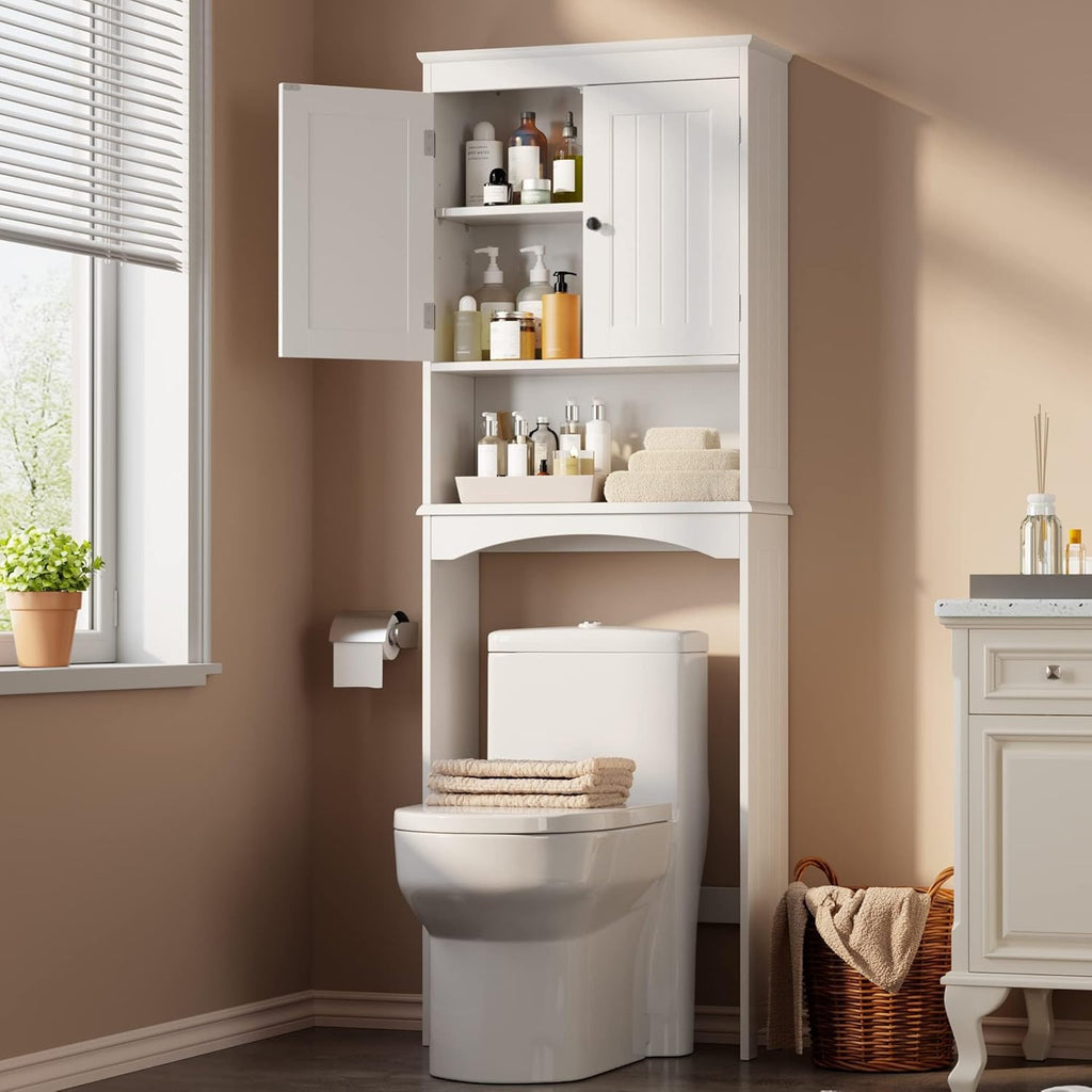 Over the Toilet Storage Cabinet with Adjustable Shelf, White V63898