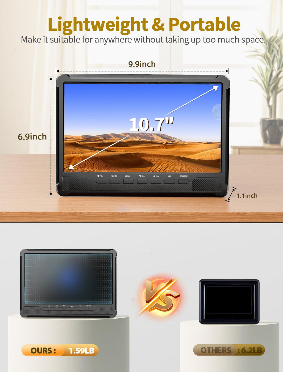 10.7" IPS Flat Screen TV J93466