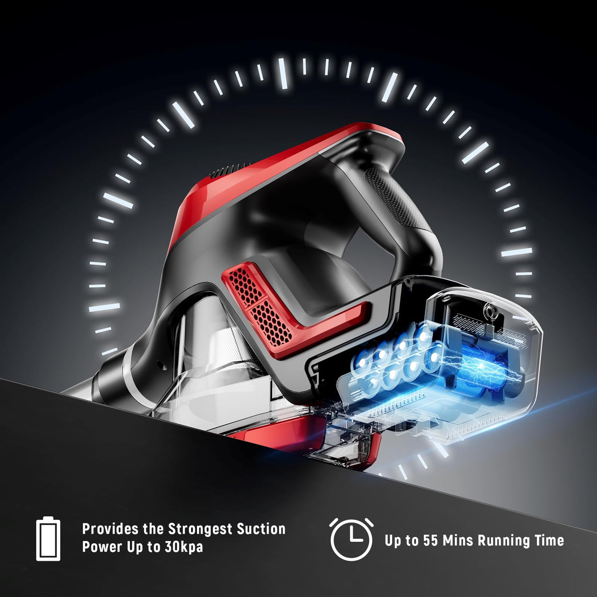 Cordless Stick Vacuum 45Kpa 1.5L Lightweight Handheld Vacuum O531