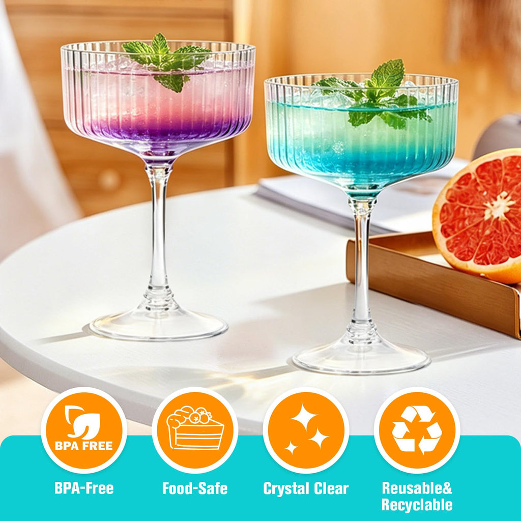 12 Pcs 10oz Plastic Martini Glasses O77235