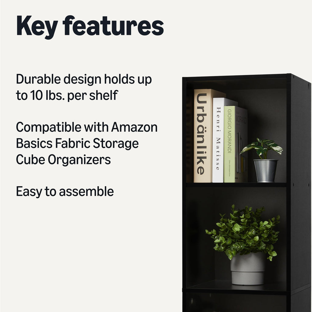 5 Cube Black Bookcase Y858