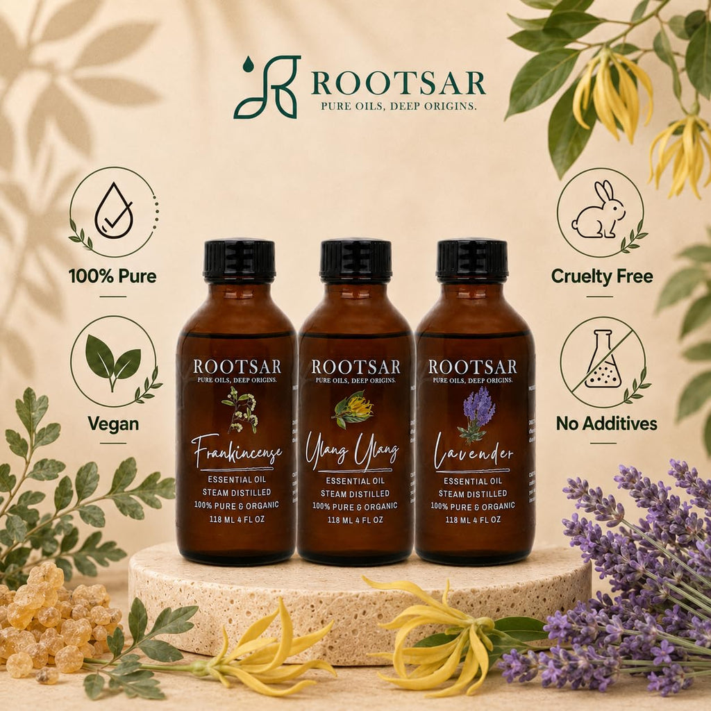 3 Pack Lavender Ylang Ylang Frankincense Essential Oils 4 Fl Oz N985