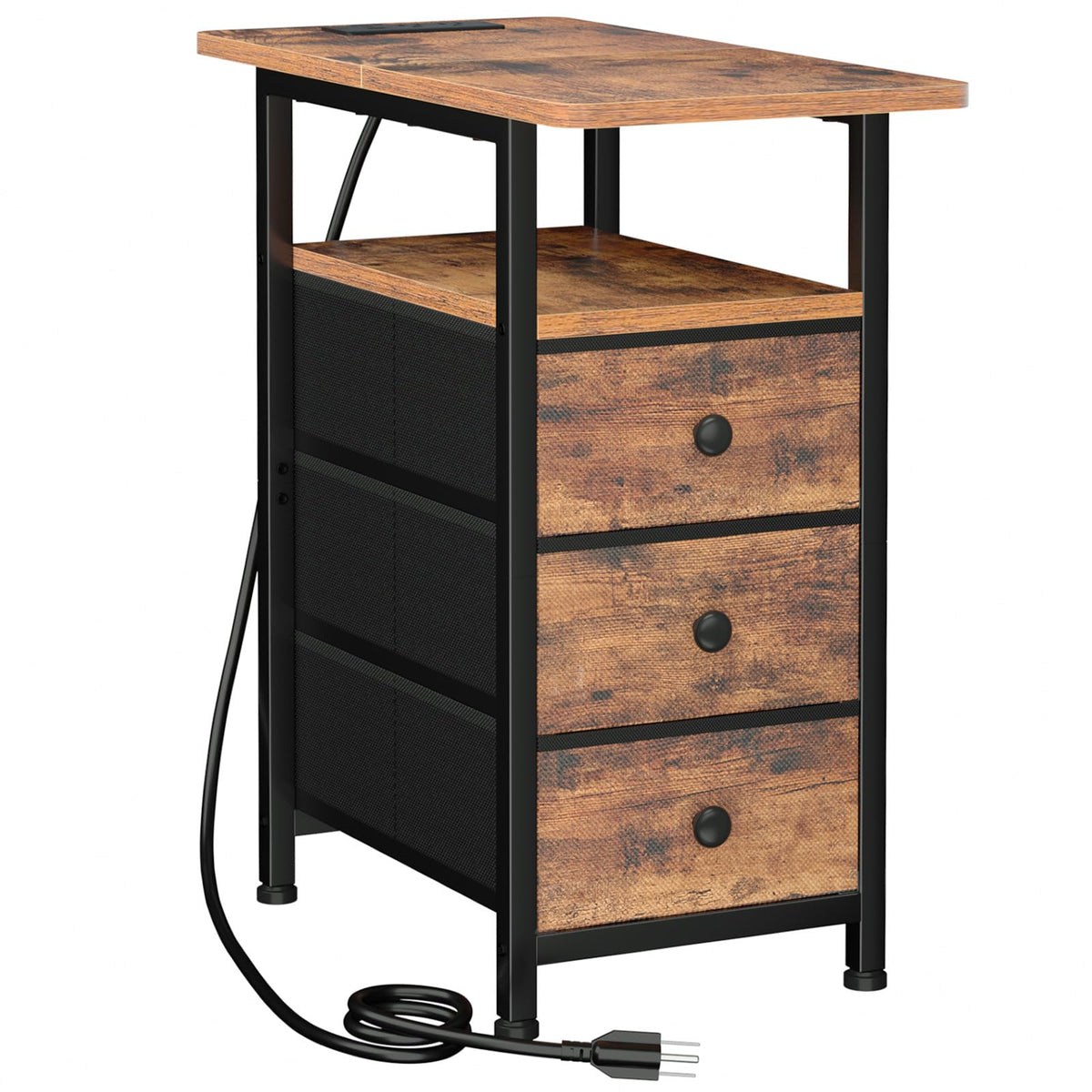 Narrow Side Table with Charging Station F325880