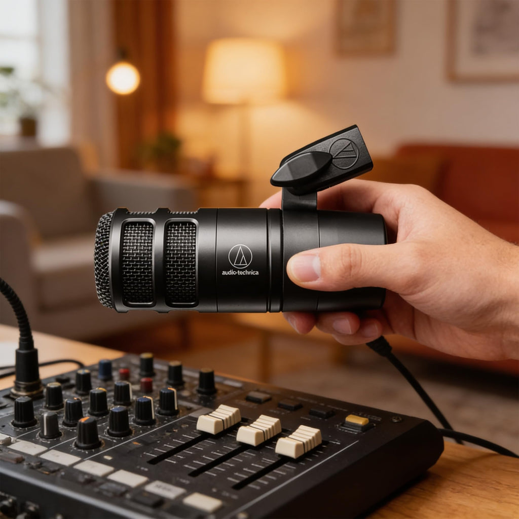 Hypercardioid Dynamic Podcast Microphone Bundle with Pop Filter, Boom Arm, XLR Cable M14532