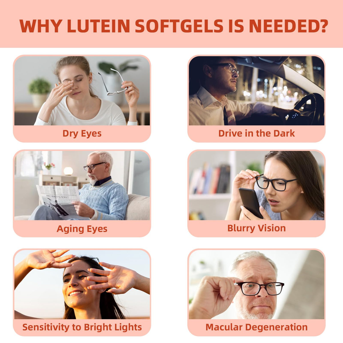 Lutein and Zeaxanthin Softgels with Vitamins C, E, Omega 3 H325