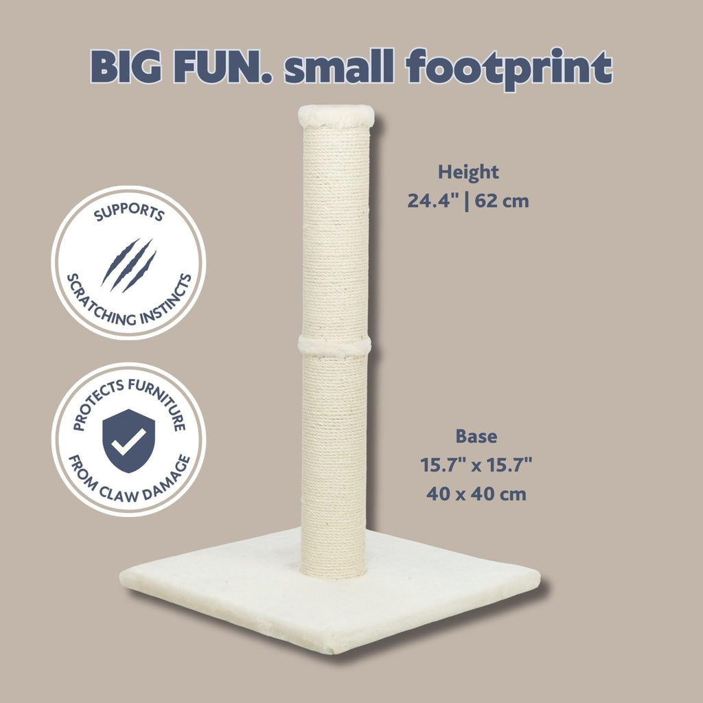 Beige Jute Cat Scratching Post M21415