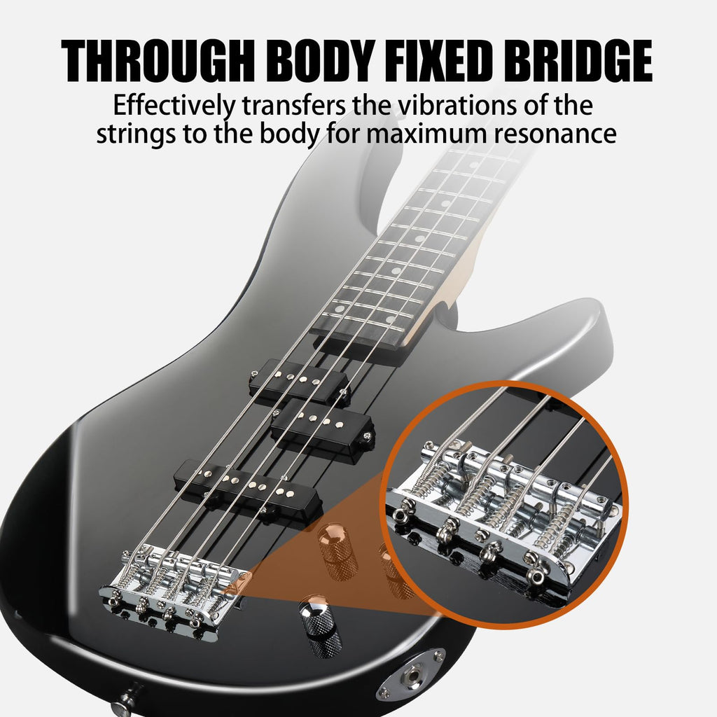 Electric Bass Guitar 4 String Kit Black R906704