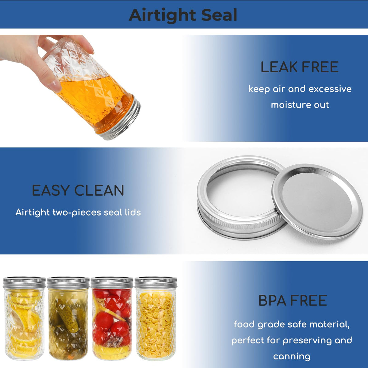 12 oz Regular Mouth Glass Mason Jar 15 Pack D226746
