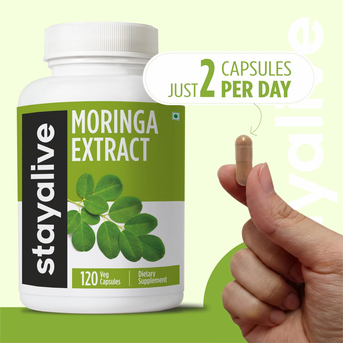1000mg Moringa Capsules 20:1 Extract 120 Pills G8470