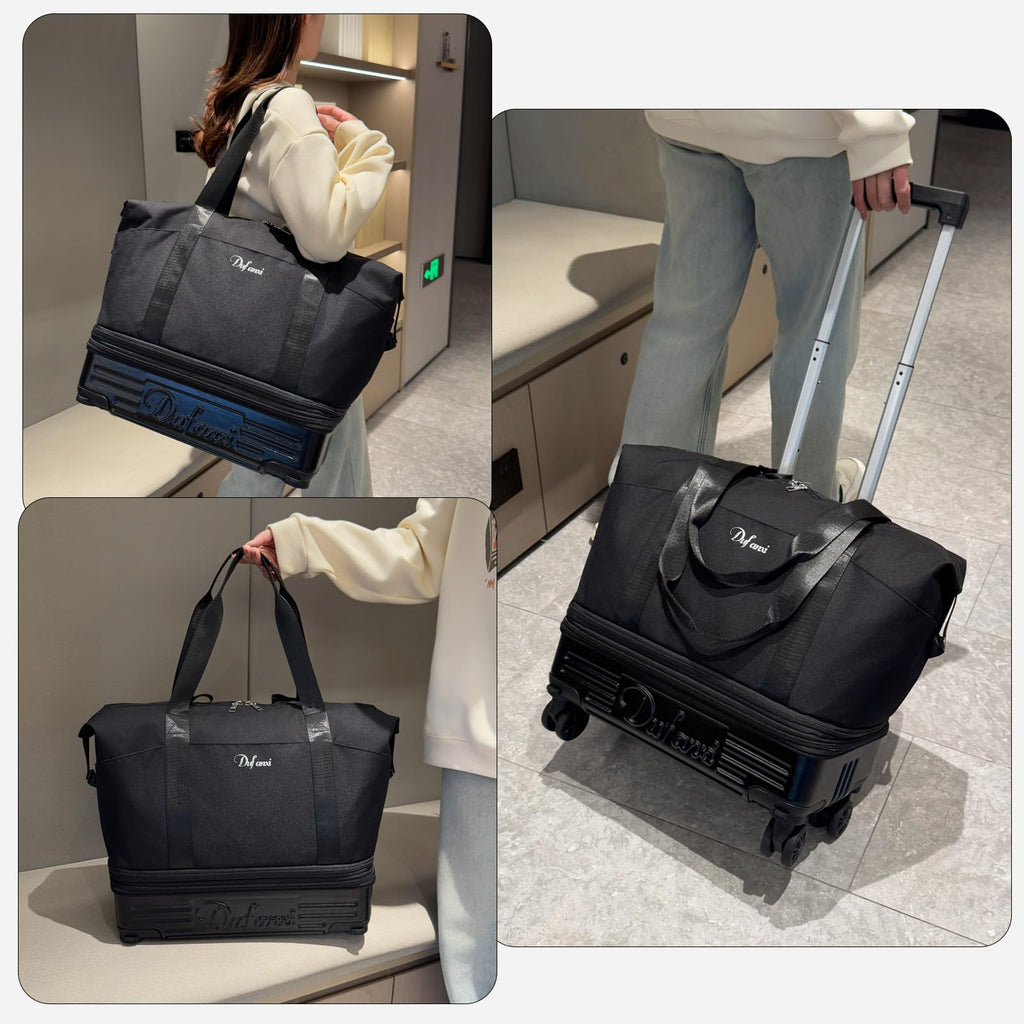Expandable Rolling Travel Bag with Removable Wheels & Handle W56658