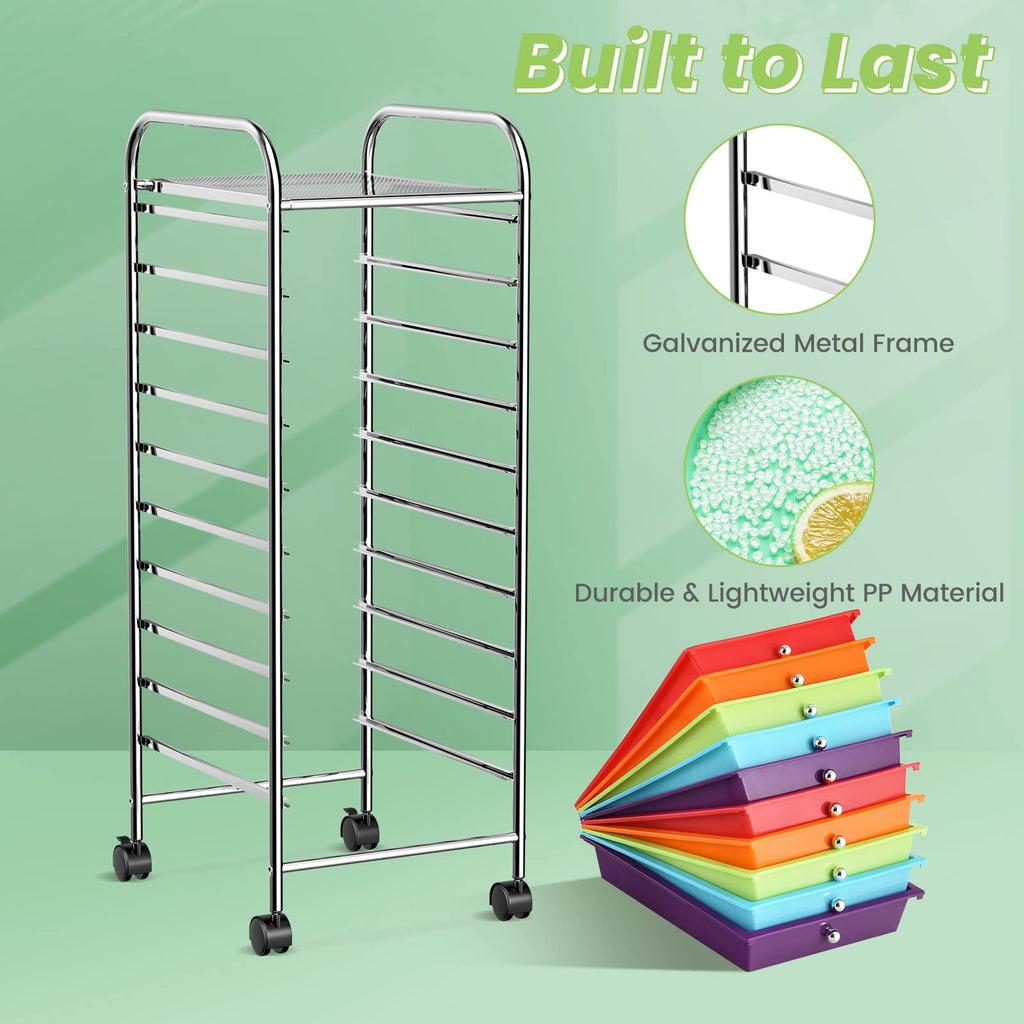 10 Drawer Rolling Storage Cart C708007