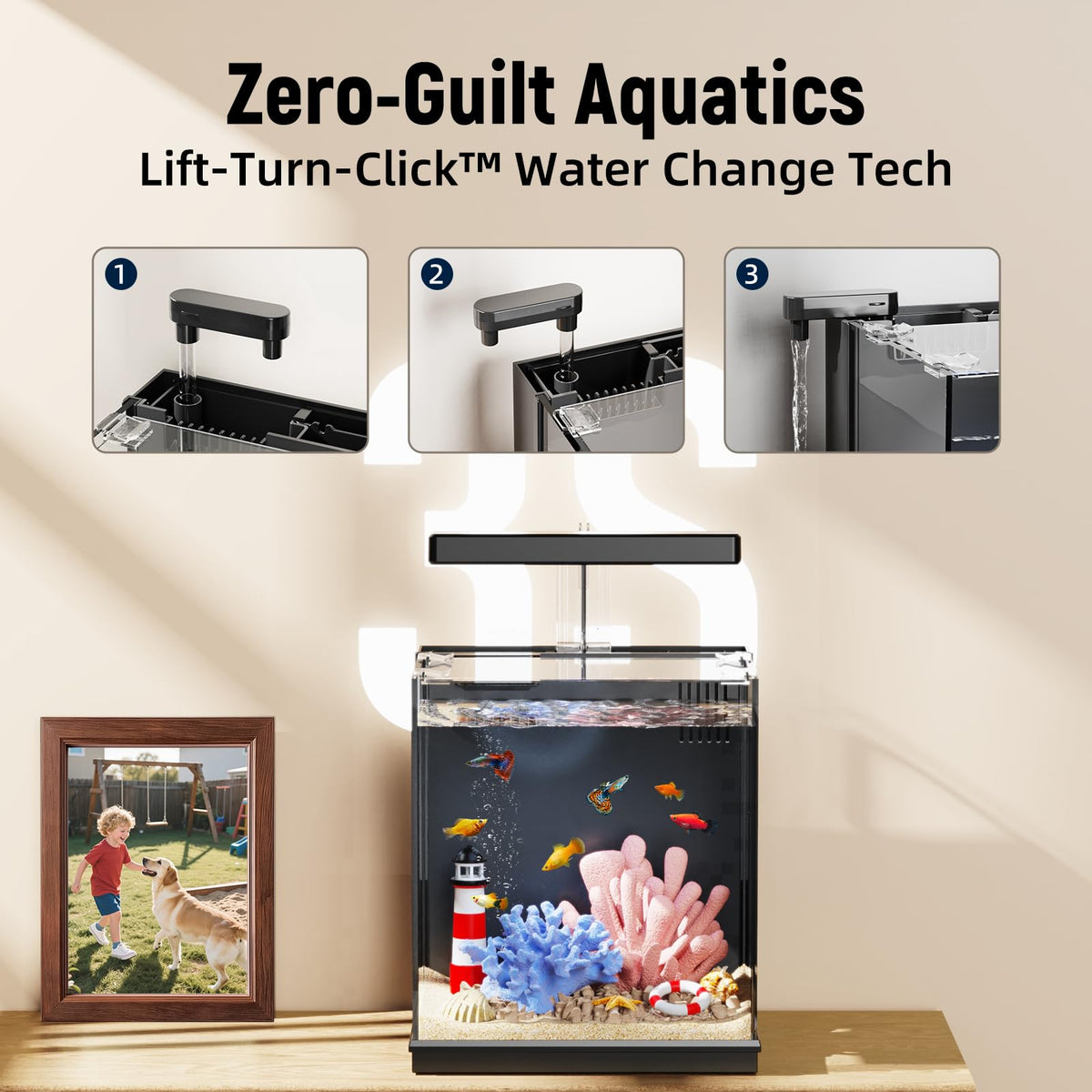 2 Gallon Betta Fish Tank with Filter & Light A595945