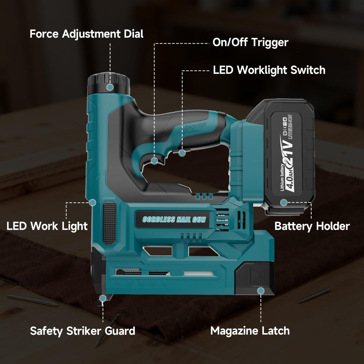 18 Gauge 2 in 1 Cordless Brad Nailer & Staple Gun N484262