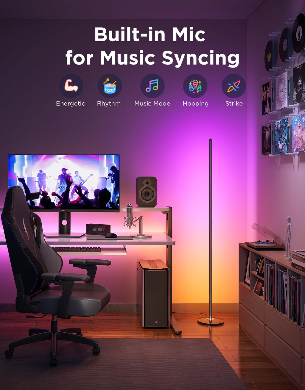 Black RGBIC LED Floor Lamp K8499