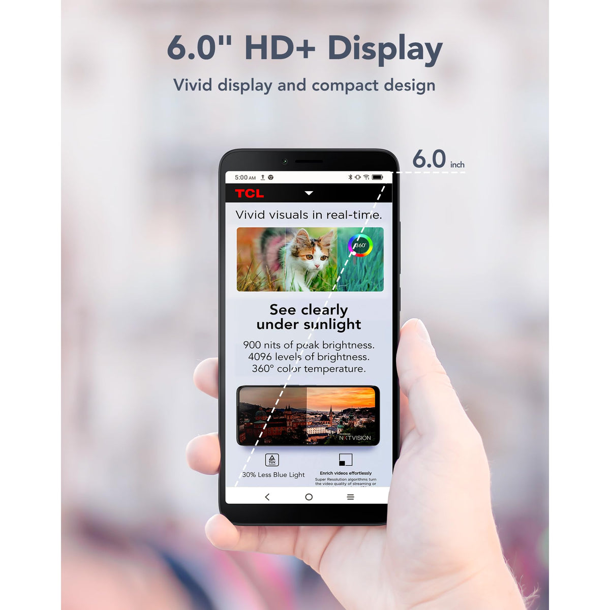 Unlocked Smartphone with 6.0" HD+ Display, 3+32GB, 3000mAh Battery, Android 13, Space Black M638373