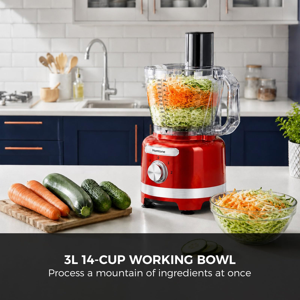 16 Cup Red Food Processor B1817