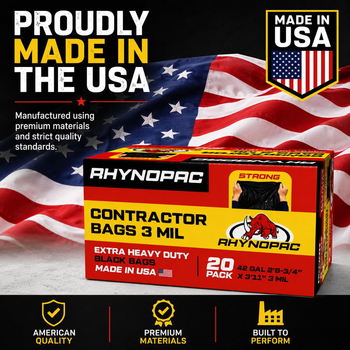 42 Gallon 3 Mil Contractor Trash Bag B11099
