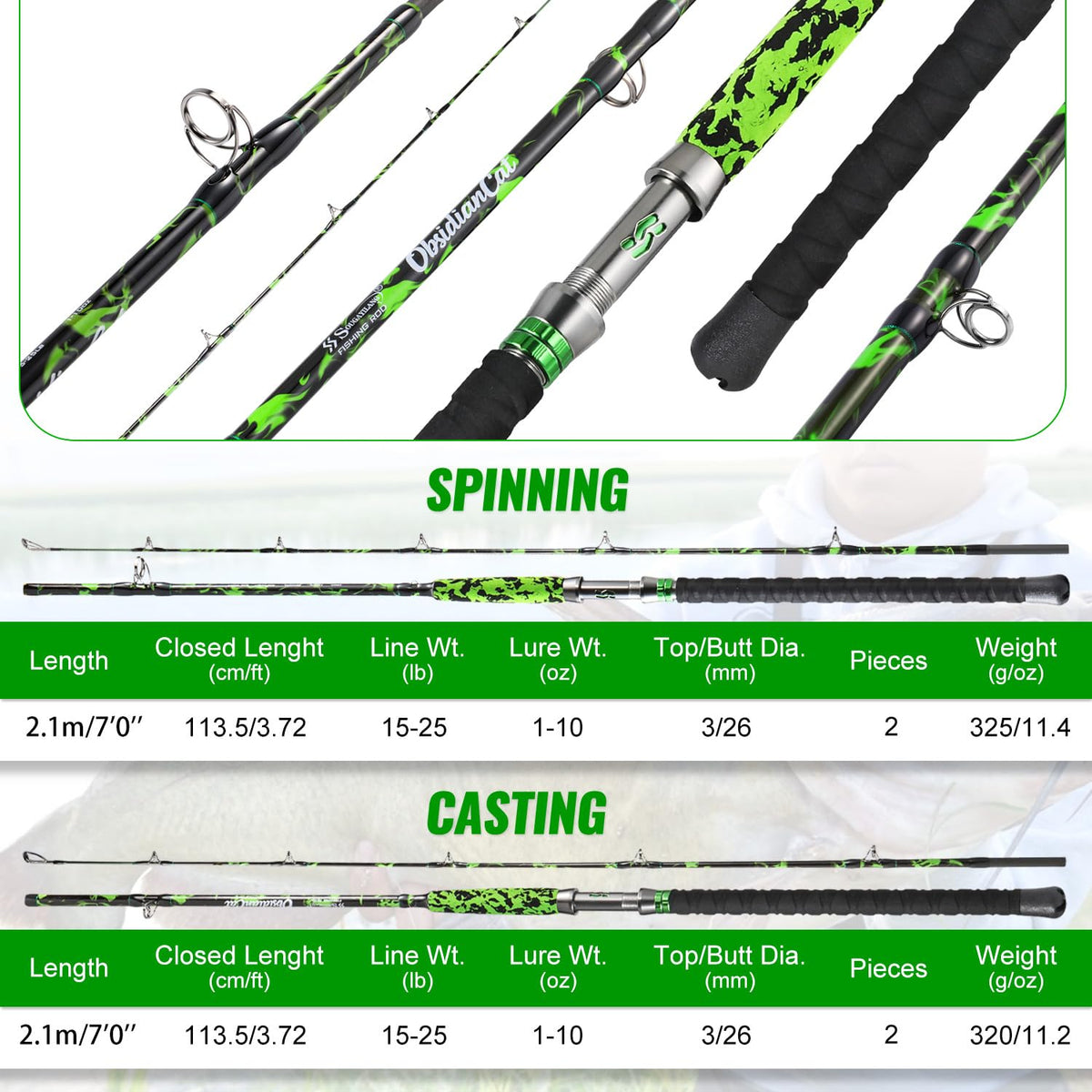 Carbon Fishing Rod with Solid Tip D424