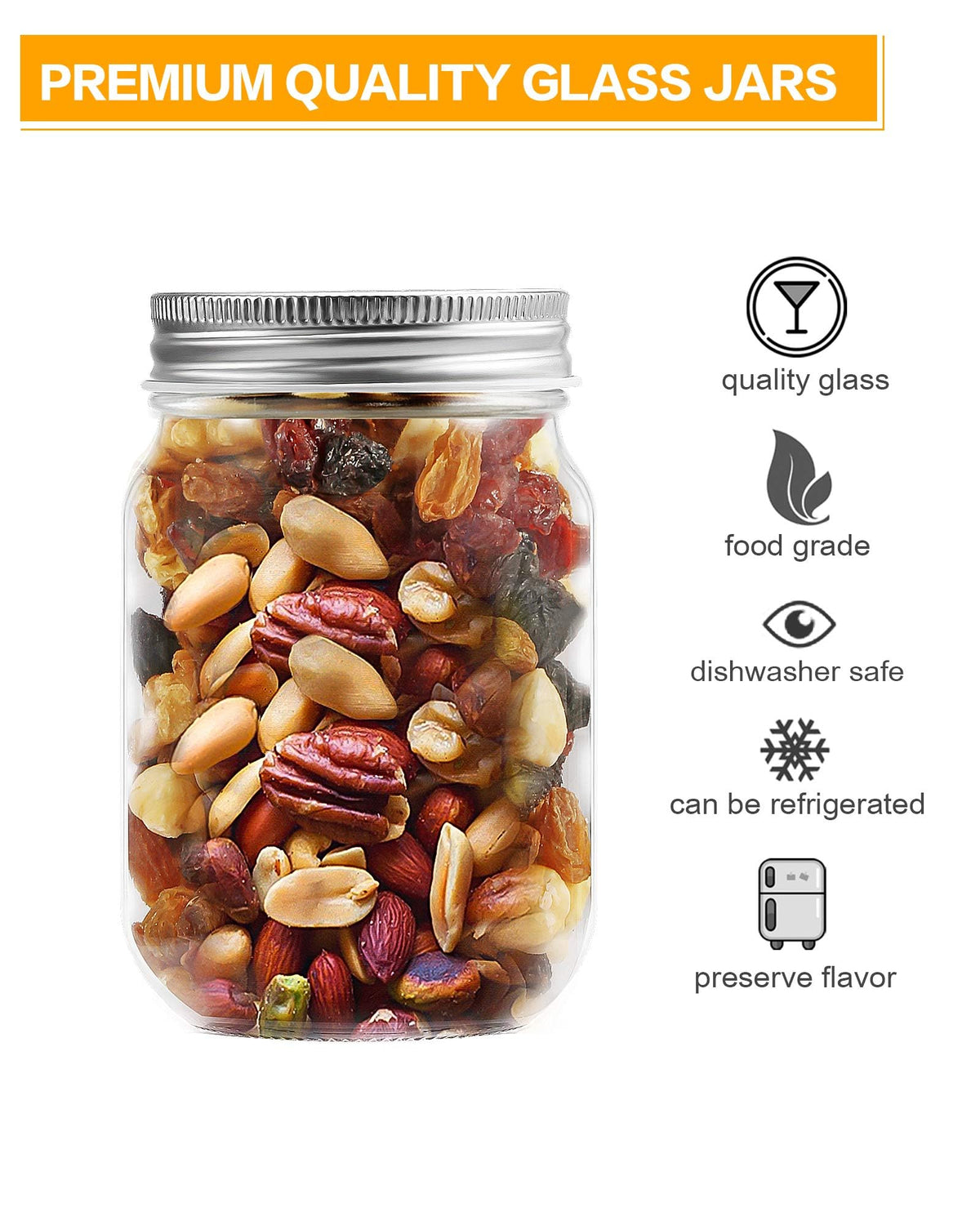 12 oz Glass Canning Jars 6 Pack S861670