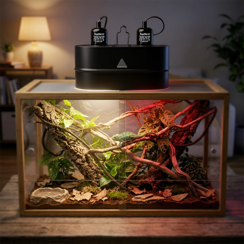 2-in-1 Deep Dome Reptile Light Fixture Kit with 100W UVA Basking Bulb & 100W Infrared Heat Lamp H467543