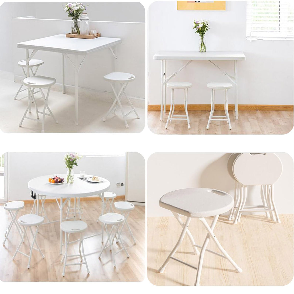 18 inch Portable Folding Plastic Stool with Steel Frame L924