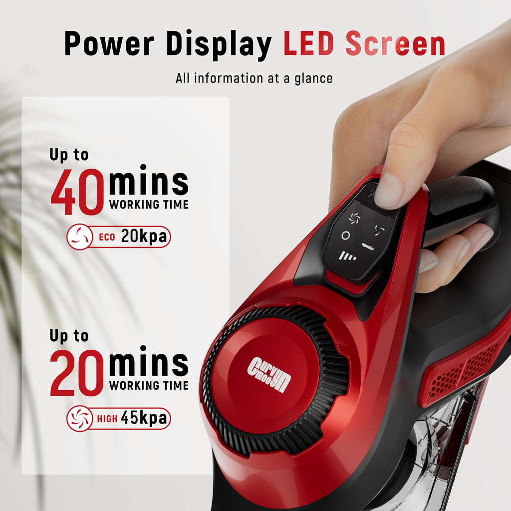 Cordless Stick Vacuum 45Kpa 1.5L Lightweight Handheld Vacuum O531