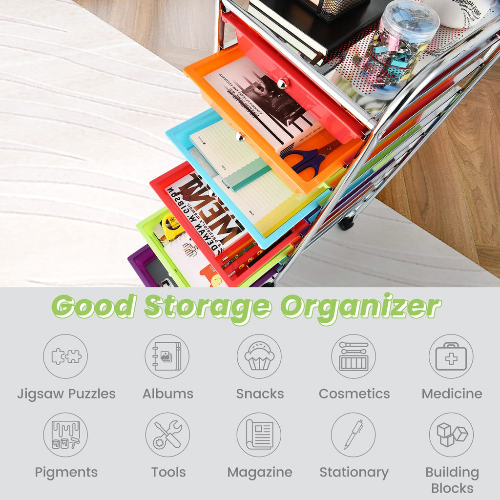 10 Drawer Rolling Storage Cart C708007